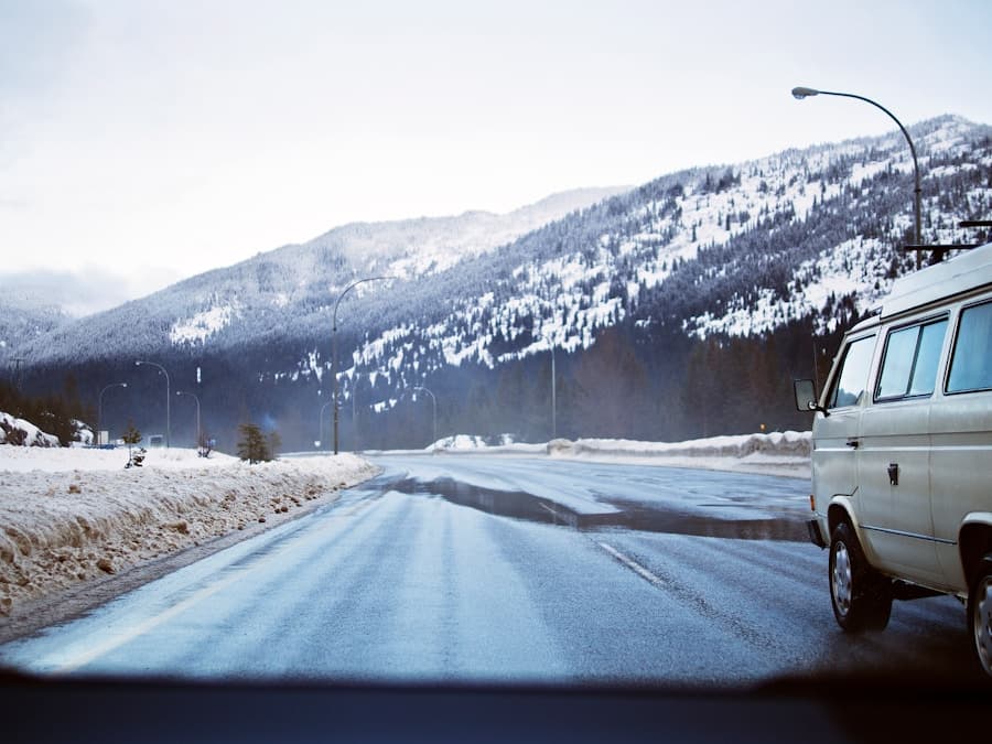 Winter driving conditions on a British Columbia road